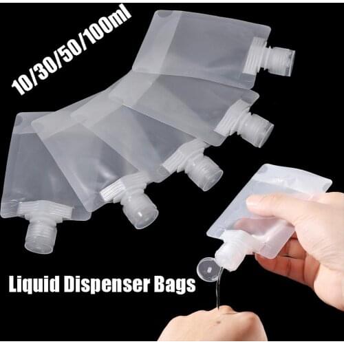 10PC Shampoo Storage Bag 30/50/100ml Soap Cosmetic Liquid Divide Bag Travel Squeezable Lotion Toiletry Storage Bottle