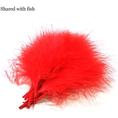 20pcs Mixed 2 Colors Cambo Turkey Marabou Blood Feathers Fly Fishing Tying Material Lure Making/ Imitate Insect Hooks Pesca