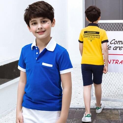 2021 Summer Baby Boys Polo Shirts Short Sleeve Lapel Clothes for Girls Cotton Breathable Kids Tops Outwear 4 6 7 8 9 10 12Y