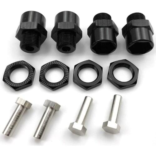 4Pcs 12mm -17mm Extension Wheel Hex Hub Adapter for 1/10 RC Model Car Conversion Dark Blue/Black/Red