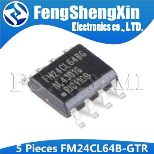 5pcs FM24CL64B-GTR SOP-8 FM24CL64BG SOP FM24CL64 64Kb Serial 3V F-RAM Memory SOP8 24CL64B 24CL64 SMD