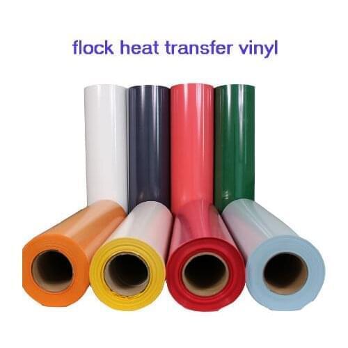 Free shipping 1 sheet 20"x40"/50cmx100cm Flock Heat Transfer Vinyl Flocking Heat Press Machine T-shirt Iron On HTV Printing