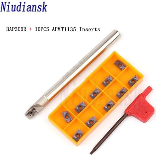 BAP300R C10 C12 C16 C20 Indexable CNC Face milling cutter Holder cnc milling cutter set and 10pcs APMT1135 CNC Carbide Inserts