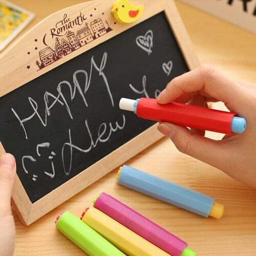 2pcs Dustless Chalk Holders Holder Pen Porta Tiza Chalk Clip Non Dust Clean Teaching On Chalkboard Wall Sticker Chalk Marker