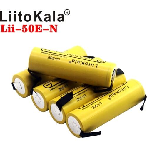 LiitoKala Lii-50E IMR 21700 5000mAh 3.7V 40A High Capacity Protected Flat Top Rechargeable Li-ion Battery+DIY Nicke