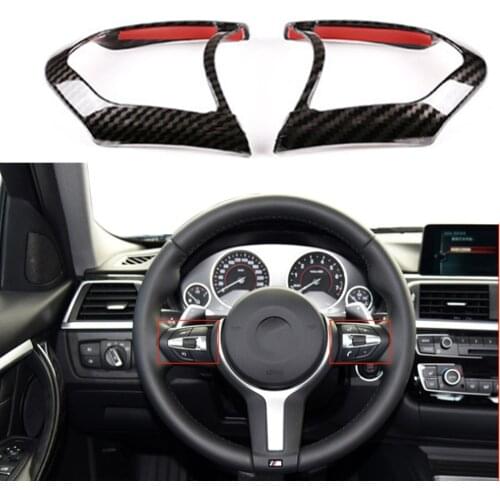 M3 f10 Car Steering Wheel Frame Protection Cover Trim Decoration w/ Sticker For BMW M3 M4 M5 X5 F10M X6/F16 M-Sport Carbon Fiber