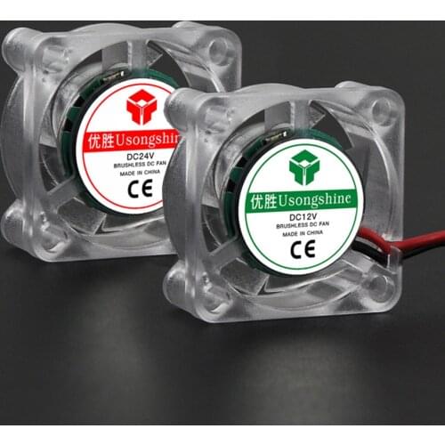 Cooling Fan Mini Transparent Hydraulic Fan 3010 4010 12V/24V With LED Light High Quiet Exhaust Fan 3D Printer Parts Practical