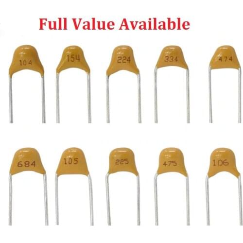 50PC Monolithic Multilayer ceramic capacitor 100 101 102 103 104 105 106 150 152 200 220 50V 5.08MM 1UF 10UF 15PF 1.5NF 20/22PF