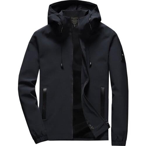 2021 New Brand Jacket Men Zipper Winter Spring Autumn Casual Solid Hooded Jackets Mens Outwear Slim Fit High Quality M-8XL 46
