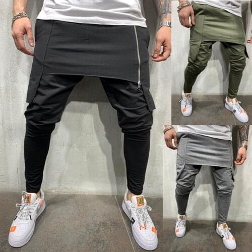 Men’s 2 IN 1 Sport Pants Joggers Slim Fit Jogging Running Pants Men Sweatpants Gym Training Pants Sports Pencil Pants Trousers
