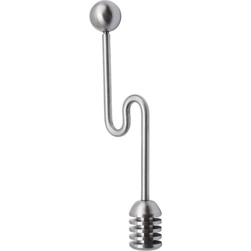 Stainless Steel Honey Dipper Stick, Honey Spoon Mixing Stick Tool Curved Straight Handle for Honey Pot Jar Containers