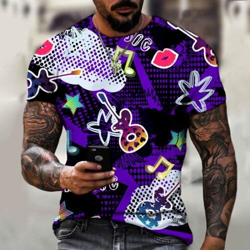 New Summer Fashion Street Graffiti T-shirt Men Casual O-neck Streetwear T Shirt Men Short Sleeve T Shirt Tops