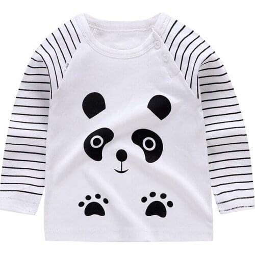 New Childrens Wear Baby Boy Cotton Long Sleeved Tshirt Baby Girl Kids Cartoon Prints Clothing For Autumn