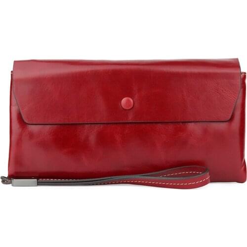 New Women Purses Long Zipper Genuine Leather Clutches Ladies Clutch Bags With Cellphone Holder Card Holder Wallet High Quality