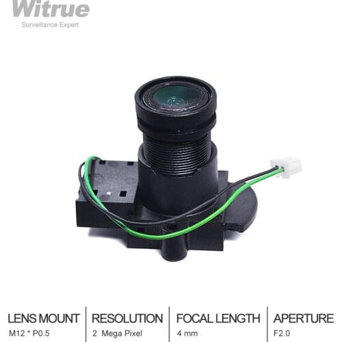 Witrue CCTV Lens 2MP 1080P 4mm M12 Mount Aperture F2.0 with IR Cut for Surveillance Security Cameras