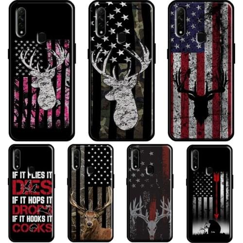 Deer Hunting American Camouflage USA For OPPO A15 A1K A3S A5S A52 A72 A91 A83 A93 Find X3 Pro Reno 2 Z A5 A9 A31 A53 2020 Case