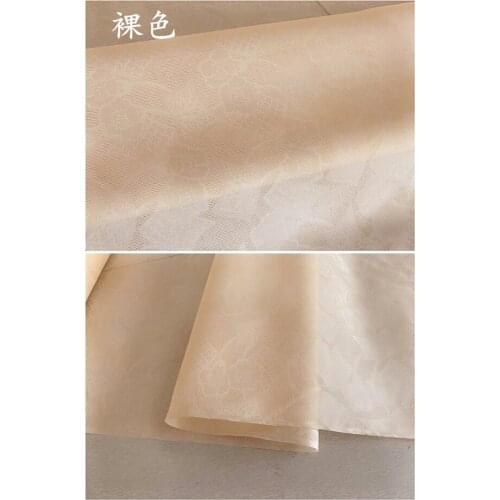 Wholesale Black 100% Mulberry jacquard weave Fabric Gauze Tecido Meter B88