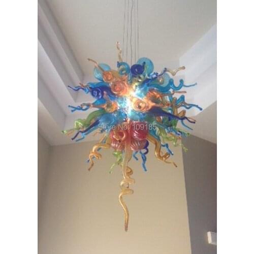 Wholesale Dsign Modern Chandelier Lighting Fixtures with Hand Blown Glass for Dinning Room Long Chain Chandelier Lamps