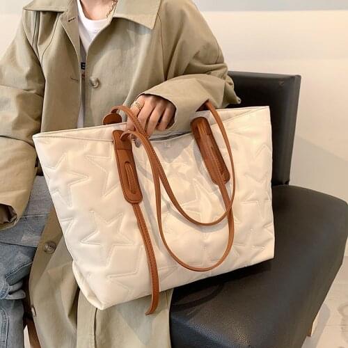 Autumn New Large Capacity Star Thread Tote Fashion High-quality Ladies Shoulder Bag Women Shopper Handbag Simple Female 2021