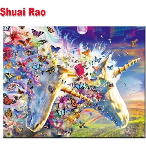 Full Square Diamond Painting fantasy bluebird puzzle unicorn dream landscape 5D DIY Embroidery diamond mosaic puzzle