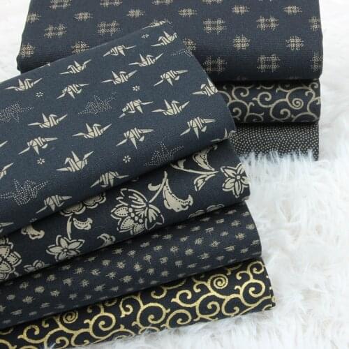 Half Yard Thicken Cotton Fabric Retro National Wind Print, Handmade DIY Quilt Bag Table Cloth 100% Cotton CR-837