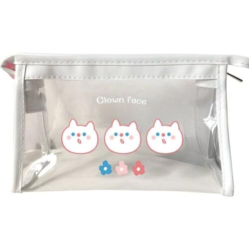 Transparent Cosmetic Bag Female Waterproof Storage Bag Zipper Women Heart Portable Travel Storage Carry-On Wash Bag