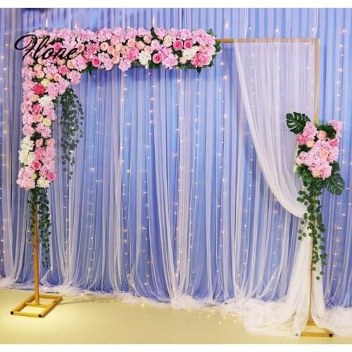 Wedding arch mariage background rectangular flowers arch adjustable gold white backdrop stand christmas ceremony decoration