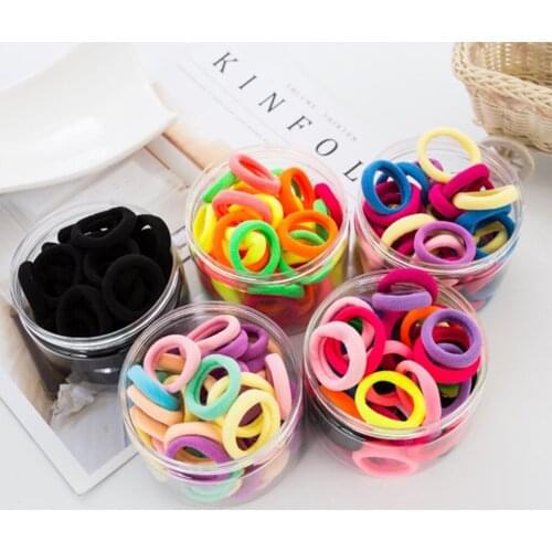 100PCS/Set Women Girls Colorful Elastic Hair Bands Ponytail Holder Rubber Bands Scrunchie Headband Hair Accessories Dropship