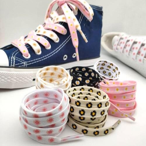 Fashion Daisies Shoelaces Cartoon Printing Women Men Shoes laces High-top Canvas Sneakers Shoelace Sports Shoelaces