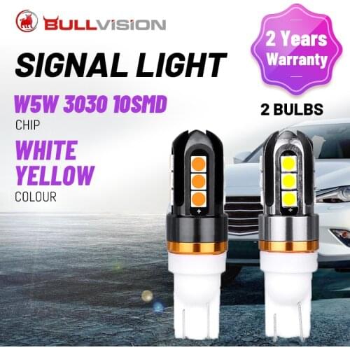 T10 W5W LED Signal Lamps 3030 12 SMD Chips White Yellow Color 168 194 Interior Reading Light Day Running Light Tail Bulb 12V 24V