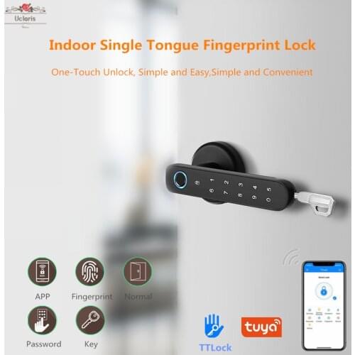 TTLock Smart Handle Door Lock Keyless Bluetooth Remote Control Biometric Fingerprint Lock With Key Password For Home Office