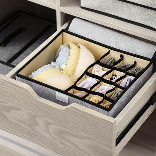 Drawer Type Storage Box Underwear Storage Cover Washable Folding Wear-resistant Simple Cotton Linen Organization Wardrobe Drawer