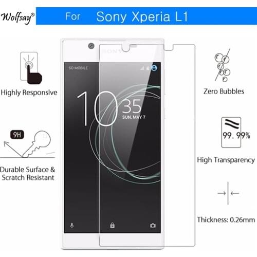 2pcs sFor Tempered Glass Sony Xperia L1 Screen Protector Protective Film For Sony Xperia L1 Glass G3311 G3312 G3313 5.5" Wolfsay