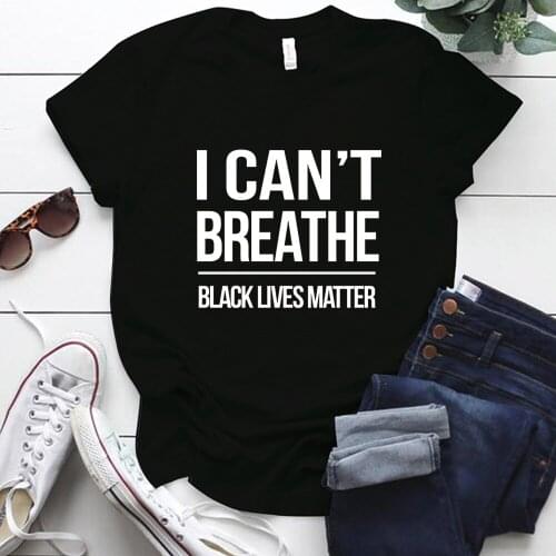 I CAN'T BREATHE Printing T Shirt Short Sleeve Plus Size Vogue T Shirt S-5xl BLACK LIVES MATTER Oversized T Shirt Tops Ropa Mujer