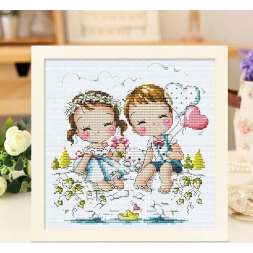 Gold Collection Lovely Counted Cross Stitch Kit Our Wedding Photos Boy and Girl Love SO
