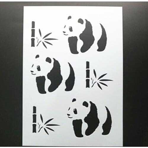 1pc Animal Panda DIY Layering Stencils Wall Painting Scrapbook Coloring Embossing Album Decorative Paper Card Template Reusable