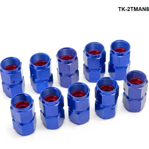 10PCS/SET AN8 Fuel Oil Swivel Fitting Aluminum Hose End Adaptor 2 Side Female Fitting TK-2TMAN8