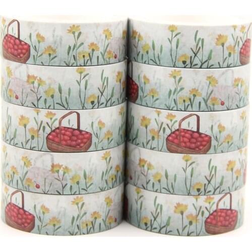 10PCS/lot 15MM*10M Solar Term Summer Grass Fruit Flower washi tape Masking Tapes Decorative Stickers DIYStationery School Supply