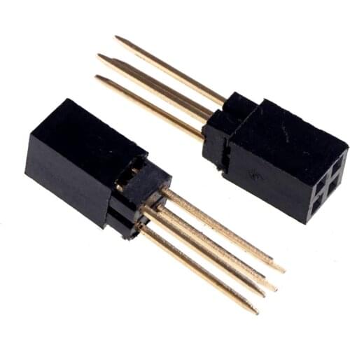 100 Pcs 2.54 mm 4 Pin Female Stacking Header Connector Dual Row 2x2 Position For Raspberry Pi 2 Mode B& B+ PC104
