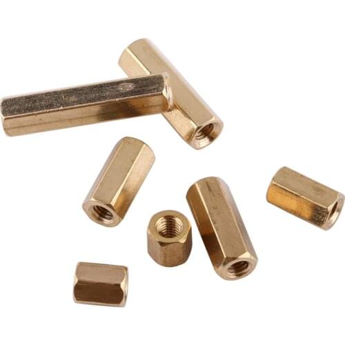 100Pcs/lot M3 Column Female Support Threaded Standoff Hex Brass Standoff for PCB Board Motherboard Standoffs Spacers Screw Hot
