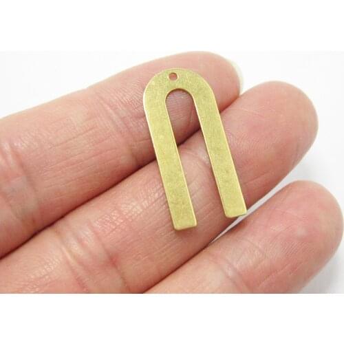 Brass U shaped earrings charms 26x12mm Raw brass dangle pendant findings -20pcs R1178