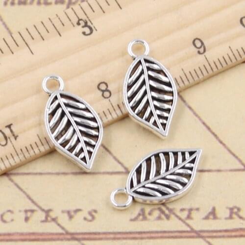 20pcs Charms Tree Leaf 20x10mm Tibetan Silver Color Pendants Antique Jewelry Making DIY Handmade Craft