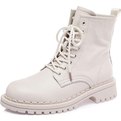 2021 fashion women flat shoes winter shoes women Genuine Leather