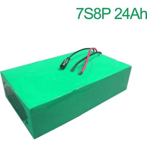24V 24Ah 25.9V 7S8P 18650 Li-ion Battery Pack E-Bike electric bicycle 160x140x70mm