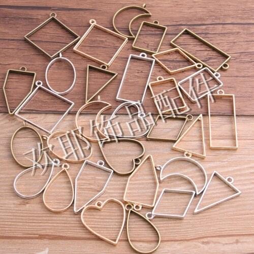 3 Color DIY Alloy accessories Mix Geometric Shapes Drop Glue frame