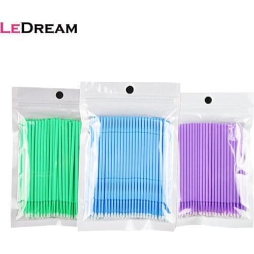 3 Packs S M L Size Disposable Cotton Soft Swab Eyelash Extension Microbrush Applicators Individual Mascara Micro Brush Stick