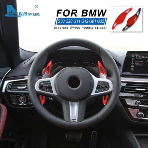 AIRSPEED 2pcs for BMW G20 G30 G32 G11 G12 G01 Accessories Aluminum Alloy Car Steering Wheel Shift Paddles Gear Shifter Extension