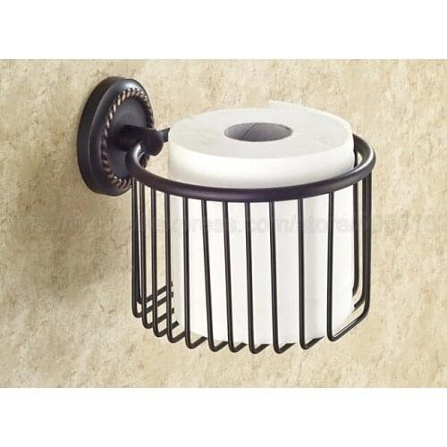 Oil Rubbed Bronze Paper Towel Rack Shelf Paper Nets Basket Toilet Paper Rack Roll Holder European Bathroom Accessories zba217