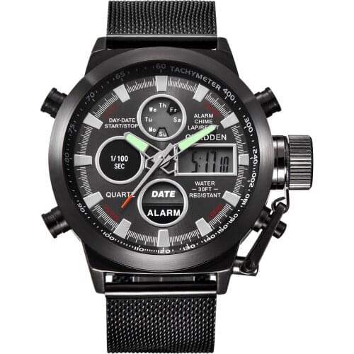 CURDDEN Brand Watches New Fashion Digital Men Full Steel led Watch Mens Chronograph Business Watch Reloj Hombre Acero Inoxidable