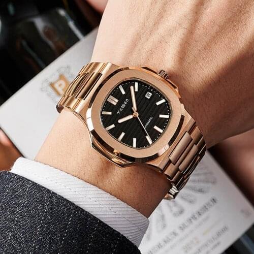 TESEN Top Men Brand Luxury Sports Watch Male Military Automatic Mechanical Watches steel luminous hand patek watch AAA nautilus